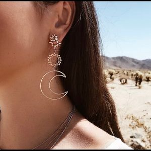 Women Earrings Bohemia Star Sun and Moon